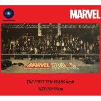 ◎ﺴ โปสเตอร์กระดาษคราฟท์วอลเปเปอร์ตกแต่งผนังลาย Marvel Ten Years - Actor 70x35.5 ซม.