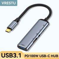 USB ฮับ Type-C ตัวแปลง OTG USB เป็น2.0 USB3.1 3.5หูฟังแจ๊คขนาด3.5มิลลิเมตรตัวแปลงแท่นวางมือถือ PD100W สำหรับแล็ปท็อปพีซี Macbook Ipad