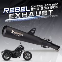 ✲❧ Para honda rebel 500 motorcross escape moto mid pipe pitbike silenciador da motocicleta deslizamento-em inoxidável modificado