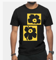 Marimekko Unikko（flower）graphic printed 100% Cotton Round neck Men Short Sleeve T-Shirt for men