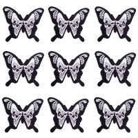 Badges For Clothes 10 PCS Wholesale Butterfly Skull Patch Iron On Patches On Clothes Embroidered Patches For Clothing Stickers