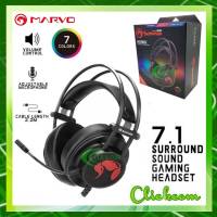 Marvo HG9055 หูฟังเกมมิ่ง มีไฟ7สี USB 7.1 SURROUND GAMING HEADSET ช่องเสียบ USB