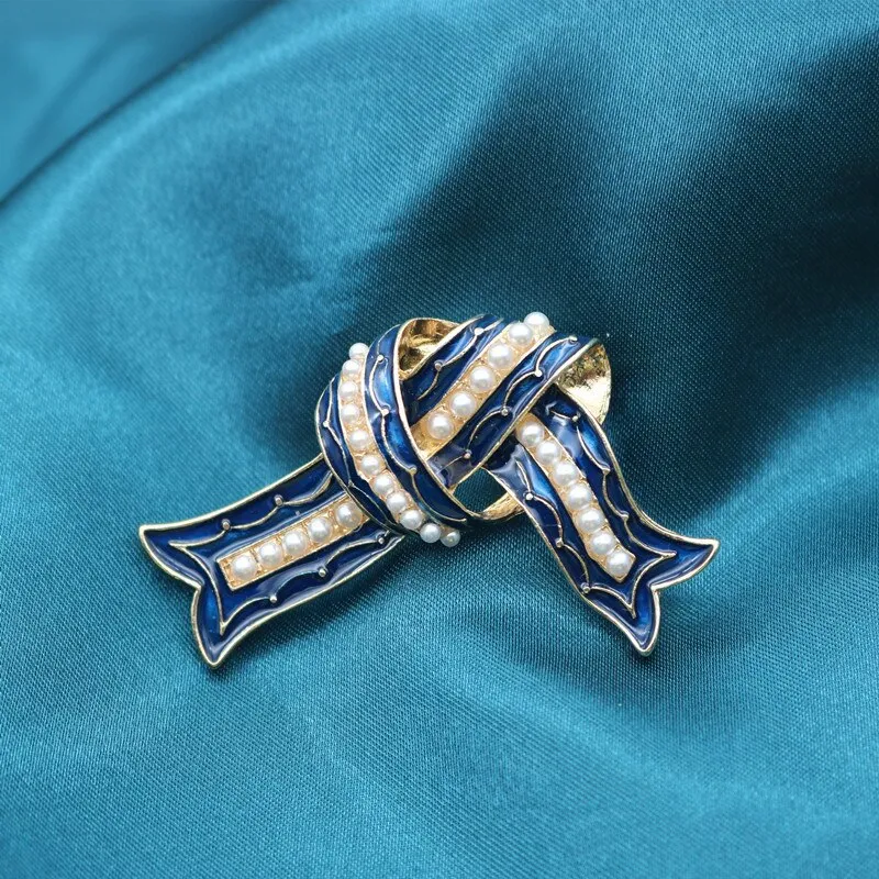 Bow Brooch Blue