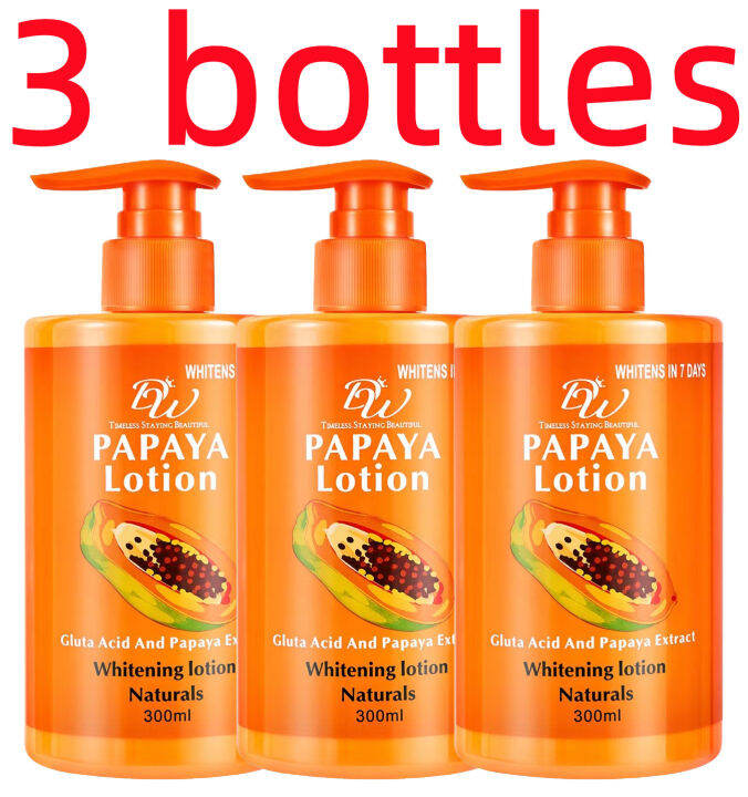 3 BOTTLE DW Whitens In 7 Days Papaya Lotion Gluta Acid And Papaya