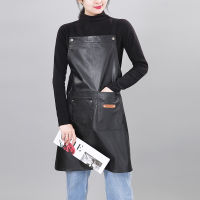 Waterproof and oil-proof restaurant coffee shop apron Nordic style men and women work service household PU leather