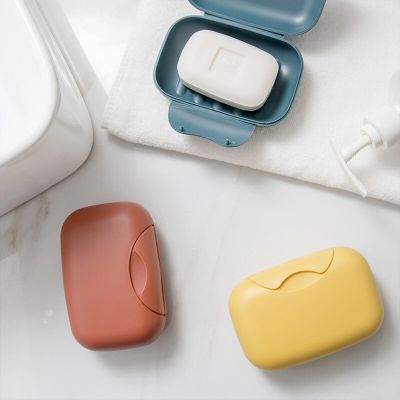 New Portable Travel Soap Box Four Colors Waterproof Leak Proof Stylish Compact Easy To Carry Bathroom Storage Sealed Box Soap Dishes