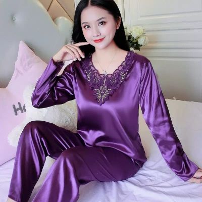 【JH】Plus Size 5XL Satin Pajamas Set Womens Pajamas with Shorts Homewear for Middle Age Women Cheap Nightwear Nighty for Ladies