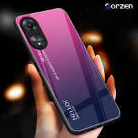 สำหรับ OPPO A78 5G เคสกระจกเทมเปอร์ไล่ระดับสีกันกระแทกฝาครอบป้องกันด้านหลังแบบเต็ม