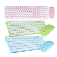 ส่งฟรี ชุดคีบอร์ดไร้สาย+เมาส์ไร้สาย Wireless keyboard mouse set รุ่น WS-KMC-8119 104 ปุ่มพื้นฐาน ตัวอักษรบนปุ่มไม่จางง่าย ดีไซน์ปุ่มกดบางพิมพ์ง่าย