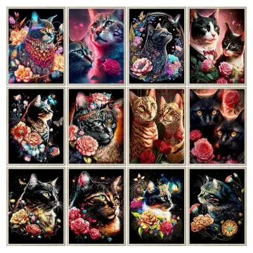 HOMFUN Full Square/Round Drill 5D DIY Diamond Painting  Cat Butterfly  3D  Diamond Embroidery Cross Stitch Home Decor Gift