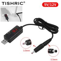 Titric USB DC 5V ถึง12V 9V สายไฟสำหรับเส้นทาง WIFI Converter Wire Usb เพิ่มอะแดปเตอร์โมดูล2.1X5.5มม. เชื่อมต่อผ่าน Powerbank