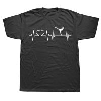 Funny Heartbeat Ice Skating T Shirts Graphic Cotton Streetwear Short Sleeve Birthday Gifts Figure Skater T shirt Mens Clothing XS-6XL