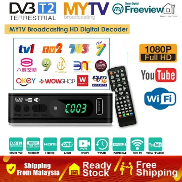1080P HDTV DVB-T/ DVB-T2 TV Set-top Box Digital Terrestrial HDTV Tuner  Receiver HDMI-compatible/VGA/AV for LCD/CRT PC Monitor
