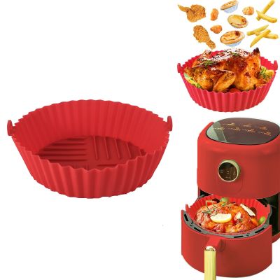 Non Stick AirFryer Basket Grill Pan Round Liner Baking Tools Baking Tray AirFryer Pot Silicone Tray Reusable Tray