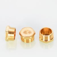 1Pcs Brass Pipe End Cap Plug Fitting Coupler Connector Adapter 1/2" 3/4" 1" BSP Male Thread Hex Head End Plug Pipe Fittings Accessories