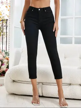 Women's Black Denim Pants Fashion Outfit 9082