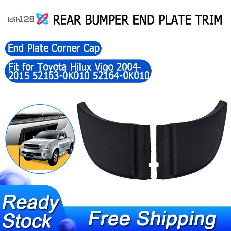 beler 1Pair Rear Bumper End Plate Corner Cap Trim Fit For Toyota Hilux Vigo 2004-2015