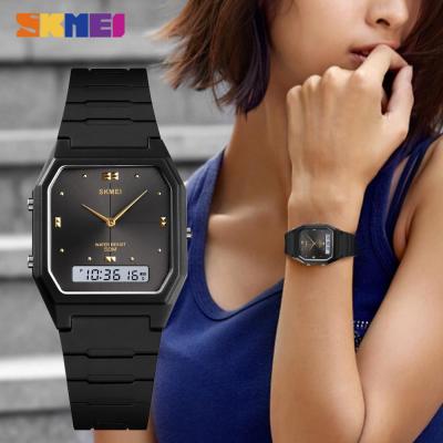2020 SKMEI Fashion Ladies Watch Dual Display Women Quartz Digital Watches Female Clock Relogio Feminino Ladies Wristwatches 1604