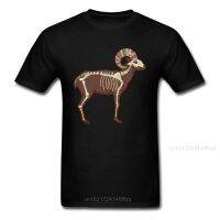 Arizona Desert Bighorn Sheep Black T-Shirt For Men Animal Skeleton Unique Design Adult Cotton T Shirt Birthday Gifts 【Size S-4XL-5XL-6XL】