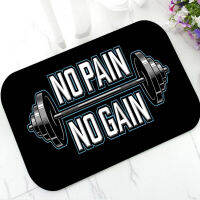 2021Cool No Pain No Gain Welcome Doormat for Gym Bathrooom Bodybuilding Workout Quote Door Mat Rug Train Fitness Toilet Decor 50x80