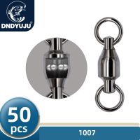 DNDYUJU 50pcs Heavy Duty Ball Bearing Fishing Connector Rolling Swivel Stainless Steel Solid Swivels Ring Fishing Accessories