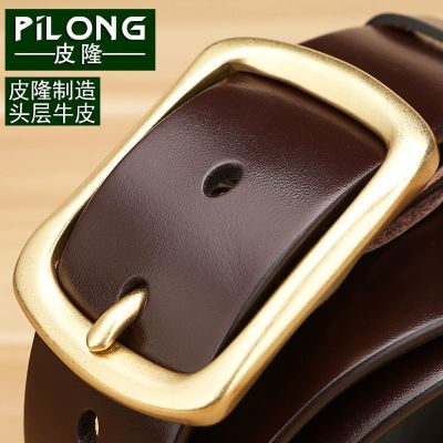 Pillon pure head layer cowhide belt male leather belt buckle leisure joker needle male han edition brass buckle belts extended