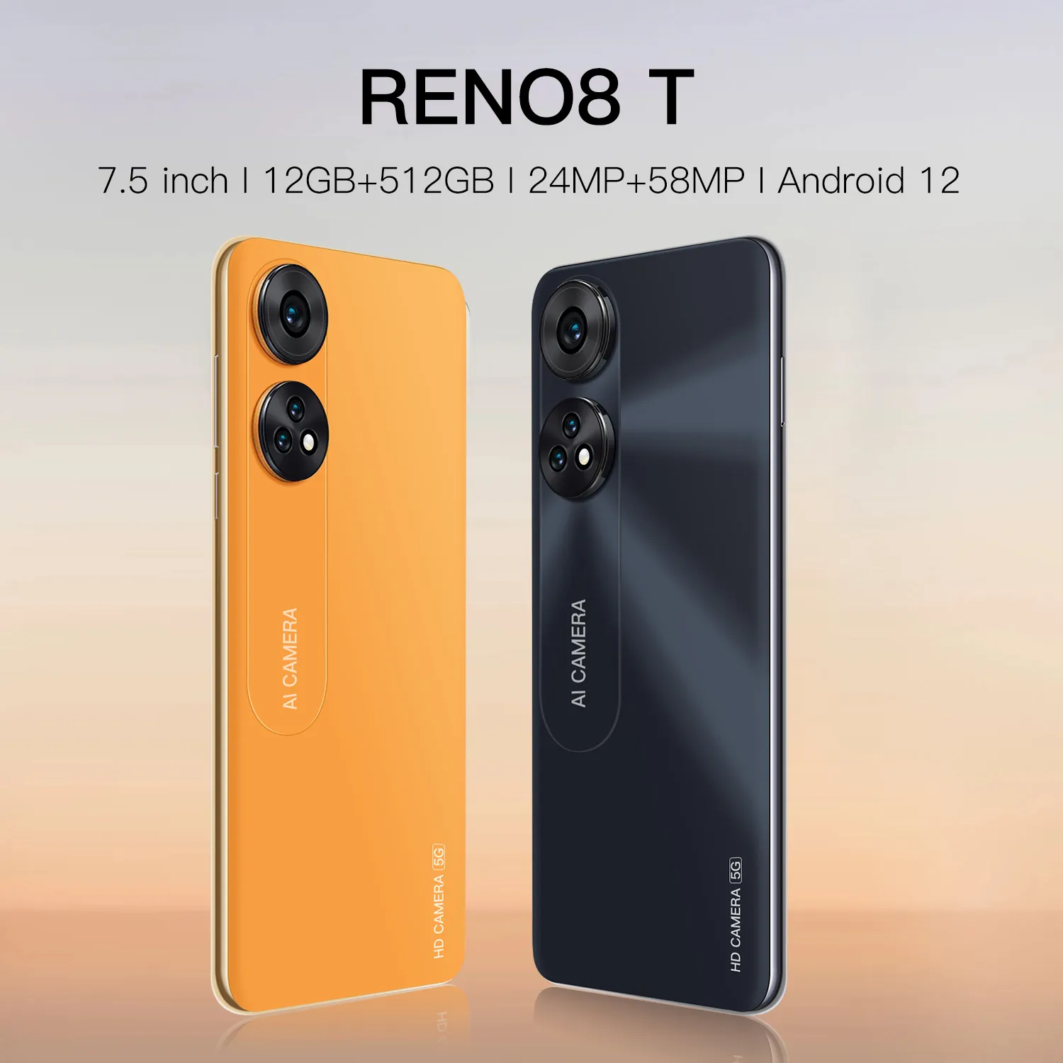 Оригинальный смартфон reno 8T 5G 12RAM + 512ROM Android 12 HD камера две  SIM-карты | AliExpress