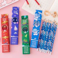 10 Pcs/set Cartoon Space Style Wood Writing Pencil School Office HB Pencil Childrens Gift Students Write Pencils