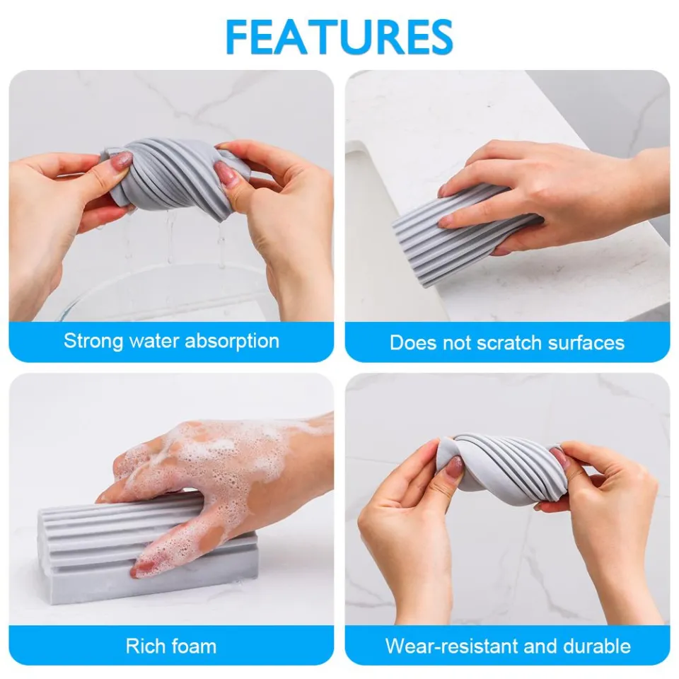 LINCHEIN and Faucets Mirrors Duster for Cleaning Blinds Multifunctional  Baseboards Vents Magical Dust Cleaning Sponges Household Damp Clean Duster  Sponge Sponge Cleaning Brush