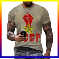 รัสเซีย CCCP รูปแบบ 3D พิมพ์ฤดูร้อนชาย O คอเสื้อยืดลำลองแขนสั้นบวกขนาดเสื้อยืดแฟชั่นเสื้อผ้าผู้ชายด้านบน XS-5XL