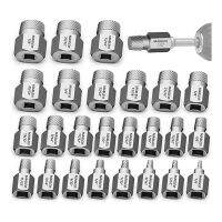 25Pcs Screw Extractor Set, 3/8 Inch Drive 2-In-1 Double Head Easy Out Bolt Extractor Set, for Removing Broken Studs