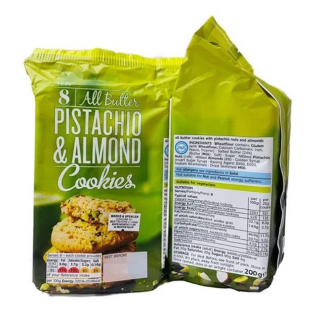 Marks Spencer 8 All Butter Pistachio Almond Cookies | Lazada PH