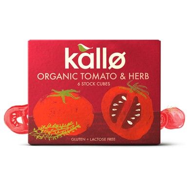 Import Foods🔹 Kallo Organic Tomato & Herb Stock Cubes 66g แคโล่ ซุปก้อน มะเขือเทศและสมุนไพร ออร์แกนิก (6 ก้อน)