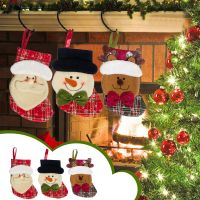 Christmas Stocking Christmas Tree Decor Candy Gift Bag Snowman Santa Claus Elk Bear Print Home Navidad Socks Christmas Gift #50g Socks Tights