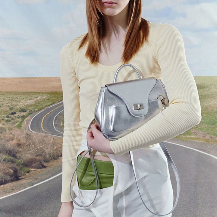 กระเป๋าเป้น่ารักขนาดเล็กผู้หญิงกระเป๋าเป้สะพายหลังเดินทางฤดูร้อนแฟชั่นเรียบง่ายชุดสายเดี่ยว