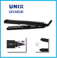 UNIX เครื่องยืดผมเหล็กหนีบผมเรียบ A4130,เครื่องหนีบผมลอนควบคุมอุณหภูมิ7ขั้นตอนแผ่นความร้อนเคลือบเซรามิกปิดไฟอัตโนมัติ