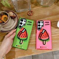 เคสโทรศัพท์ Samsung Galaxy S23อัลตร้าพลัส S22อัลตร้า,เคสโทรศัพท์แตงโมครีมน้ำแข็งที่ชื่นชอบในฤดูร้อนเคส TPU แบบนิ่มกันกระแทก