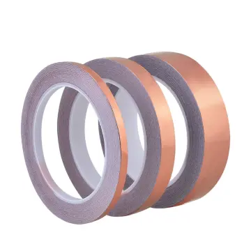 20 Meters Single Side Conductive Copper Foil Tape Strip Adhesive EMI  Shielding Heat Resist Tape