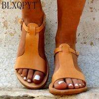 ขายดีที่สุด ioztt2023 - /♤ BLXQPYT 2019 Gladiator Sandals Size 34-52 Shoes Flat toe Sapato Feminino Chaussure 1931