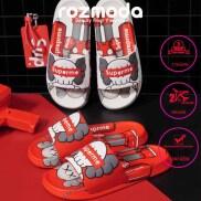 HÀNG CAO CẤP CHƠI TẾTDép đúc quai ngang cao su nam nữ unisex Supreme cao