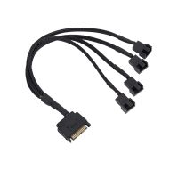 Cooling Fan Adapter Cable, 15 Pin SATA to 4 x 3 Pin / 4 Pin 12V PC Case Fan Power Adapter Cable to 15 Pin SATA