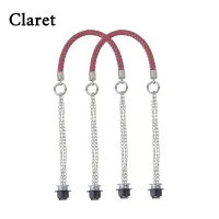 New 1 Pair Obag Handles Long Strap Belt with OT Silver Metal Chain For DIY EVA Autumn Winter Girl Women O Bag Shoulder HandBags