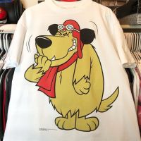 Cartoon Movie the Flintstones and Muttley Dog Graphic Print Mens Cotton Crew Neck Short Sleeve T-Shirt Valentines Day gift