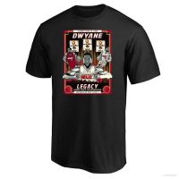 NEW New Nba Miami Heat Wade Cartoon T-shirt Short Sleeve Sports Top Casual Crew Neck Loose Unisex T-shirt a