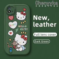 เคส Chenyyyka สำหรับ Realme C20 C15 C11 C20A C11 2021 Narzo 50i การ์ตูนน่ารัก Hello Kitty ดีไซน์ใหม่นิ่มเคสโทรศัพท์หนังนิ่มป้องกันกล้องคลุมทั้งหมดเคสสีกันกระแทกขอบนิ่ม