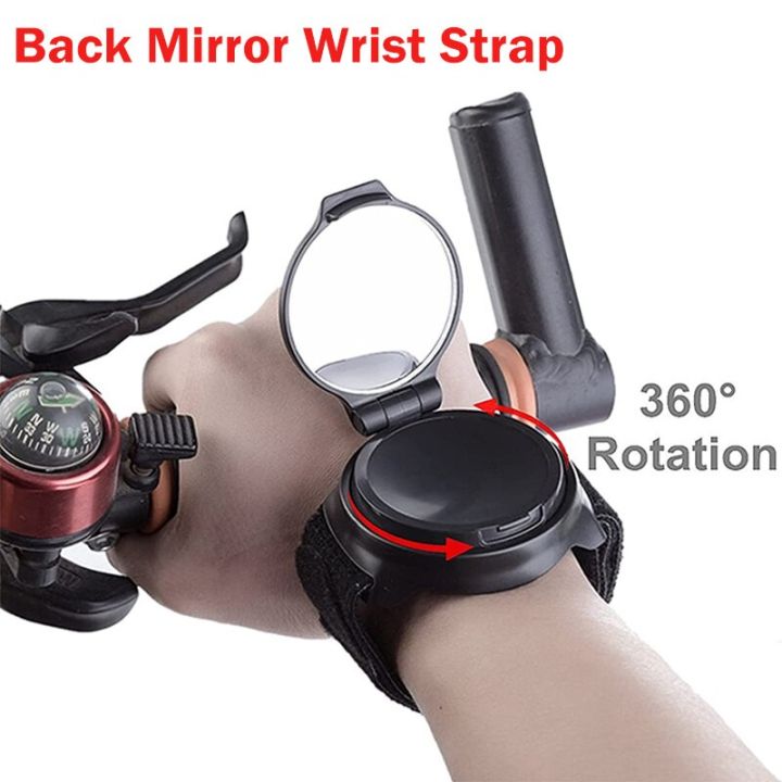 Foldable Bicycle Wrist Mirror 360° Rotatable Cycling Wrist Rearview