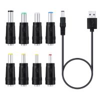 8in1 5V USB To DC 5.5X2.1มม.3.5มม.4.0มม.4.8มม.6.4มม.5.5X2.5มม.สายชาร์จสำหรับพัดลมลำโพง Router โคมไฟ LED