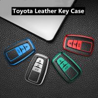 2020 Leather TPU Car Key Cover Case Accessories Keychain Covers Protect For Toyota Prius Camry Corolla C-HR CHR RAV4 Prado 2018 Key Chains