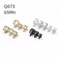 10 Pcs 4 มม. - 46 มม. ท่อ Clamps สำหรับเลือกการใช้ฤดูใบไม้ผลิคลิปสูญญากาศซิลิคอน 65Mn รถยนต์ฤดูใบไม้ผลิคลิปการใช้น้ำมันน้ำท่อ Clamp-lihaichao