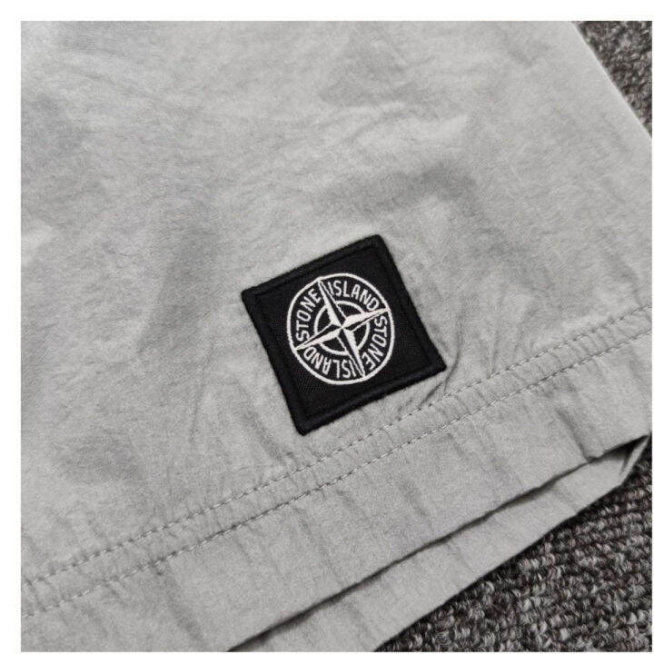 stone-island-กางเกงขาสั้นไนลอนโลหะหลวมแห้งเร็วใช้งานได้สบายกางเกงห้าส่วน